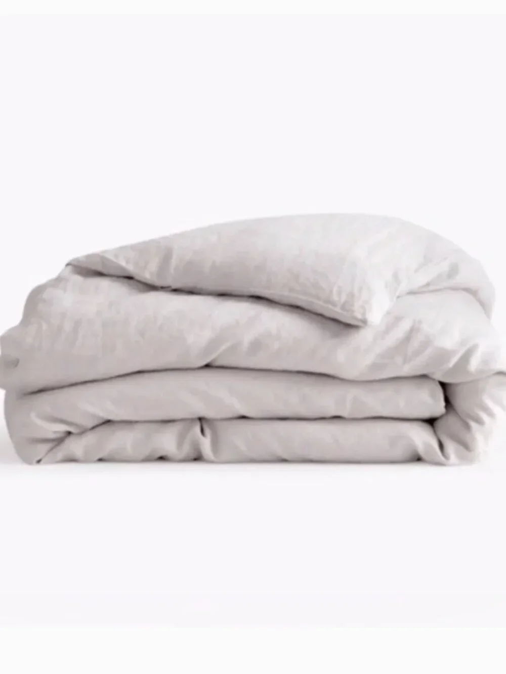 Quince European Linen King Duvet Cover in Light Grey